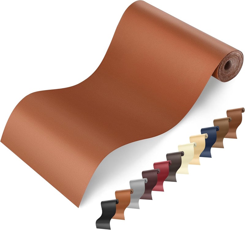 YAFLC Self Adhesive Leather Repair Tape Kit, 4"x 63" Leather Repair Patch for Furniture, Leather Repair Patch for Car seat, Sofas, Couch, Boat Seat Light Brown - Image 1